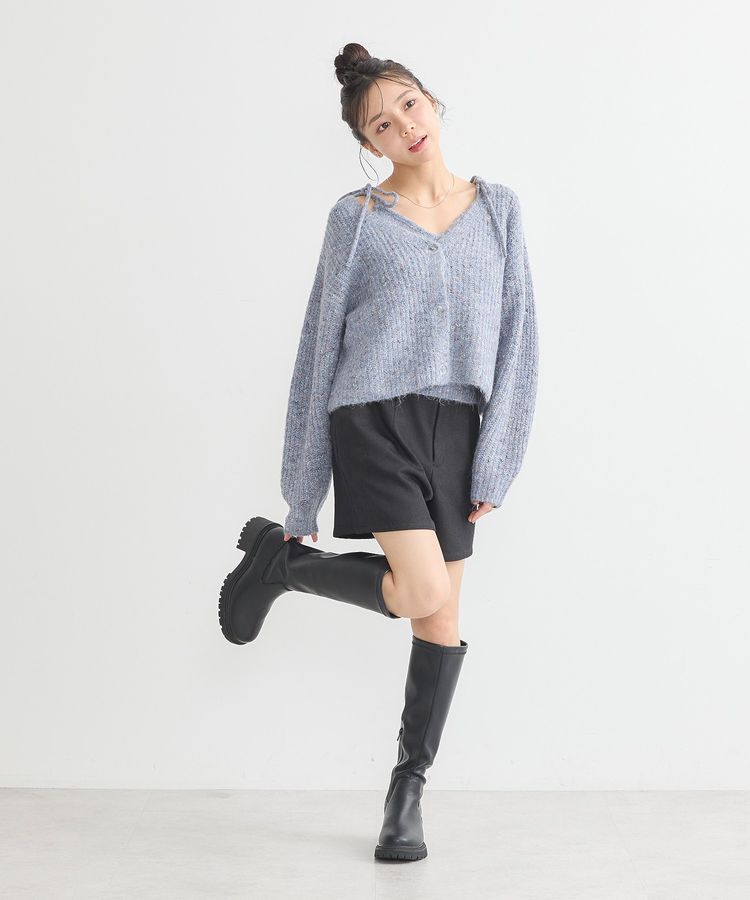 earth music&ecology「【WEB限定】SET2点ショートカーディガン＋リボンキャミソール」|カーディガン|