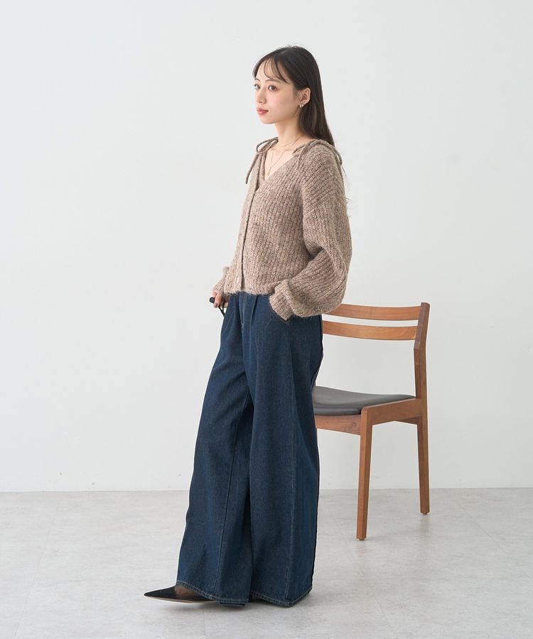 earth music&ecology「【WEB限定】SET2点ショートカーディガン＋リボンキャミソール」|カーディガン|