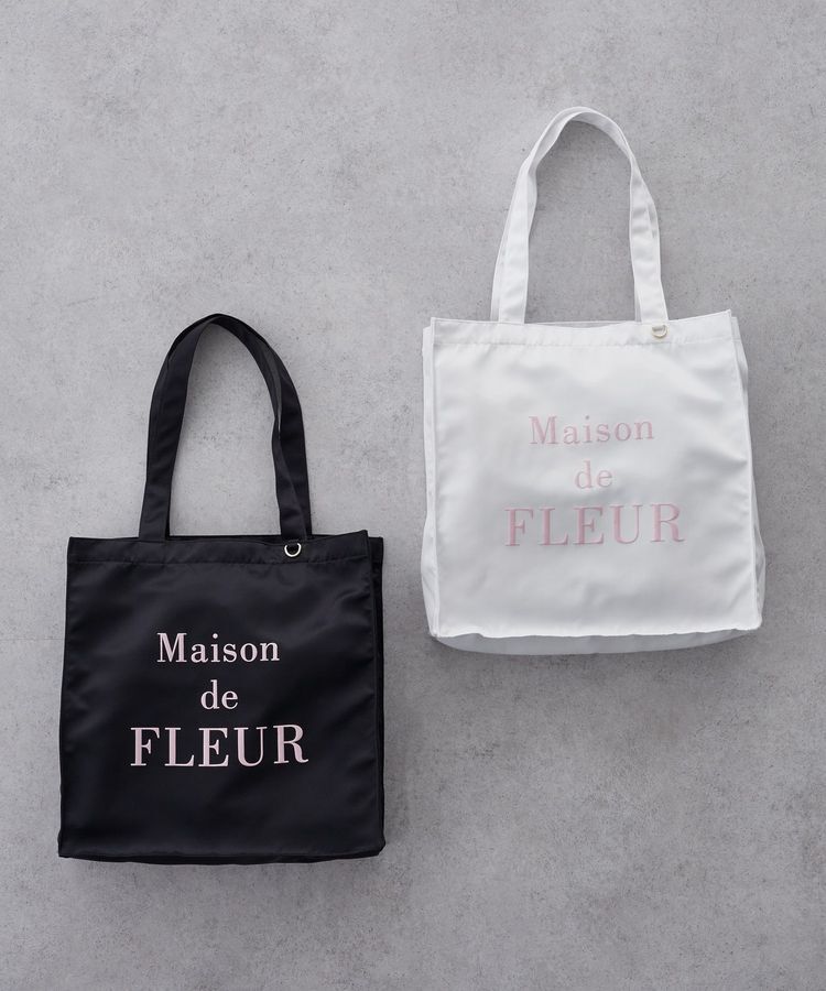 Maison de FLEUR「ブランドロゴ発泡プリントスクエアトート」|トートバッグ|