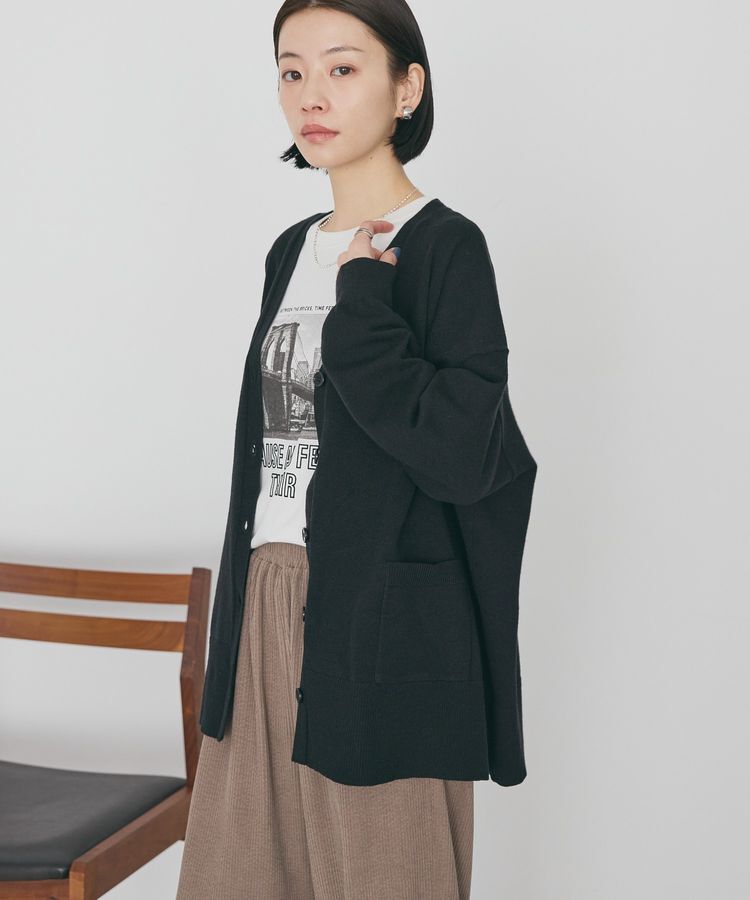 AMERICAN HOLIC「【WEB限定】バイパチVネックルーズカーディガン＜静電気軽減＞」|カーディガン|