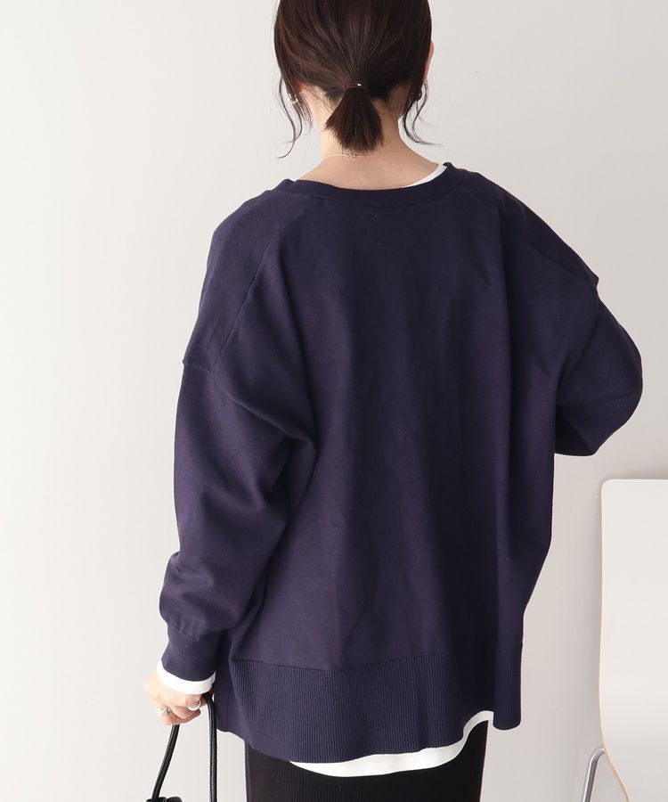 AMERICAN HOLIC「【WEB限定】バイパチVネックルーズカーディガン＜静電気軽減＞」|カーディガン|