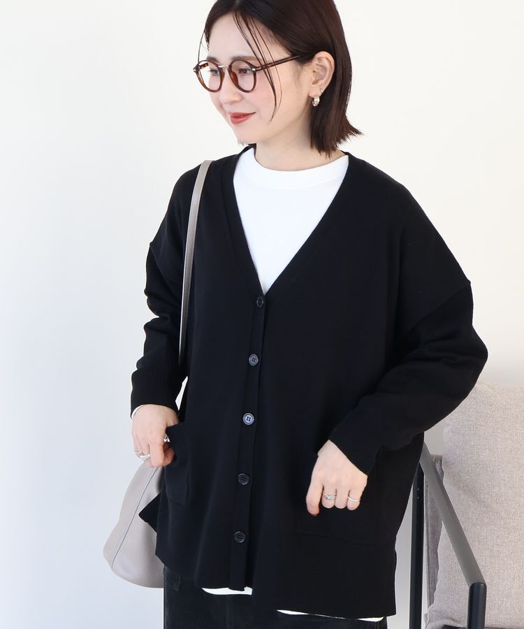 AMERICAN HOLIC「【WEB限定】バイパチVネックルーズカーディガン＜静電気軽減＞」|カーディガン|