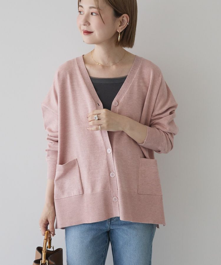 AMERICAN HOLIC「【WEB限定】バイパチVネックルーズカーディガン＜静電気軽減＞」|カーディガン|