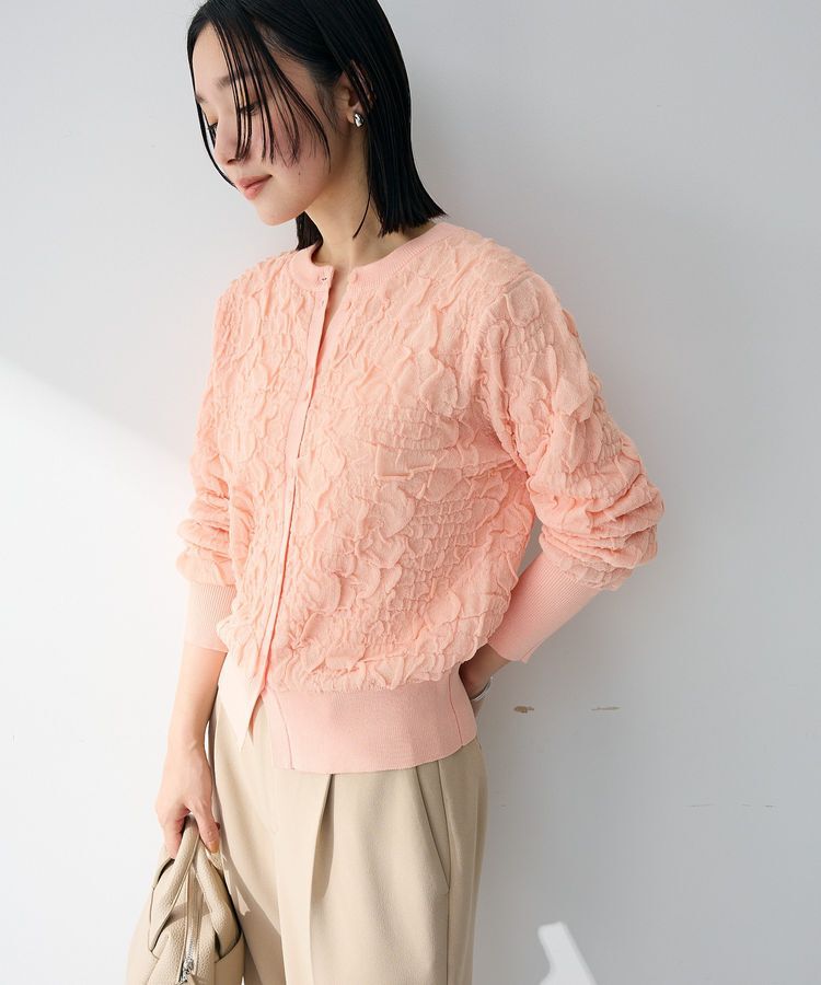 Green Parks「表面感ニットカーディガン」|カーディガン|Pink