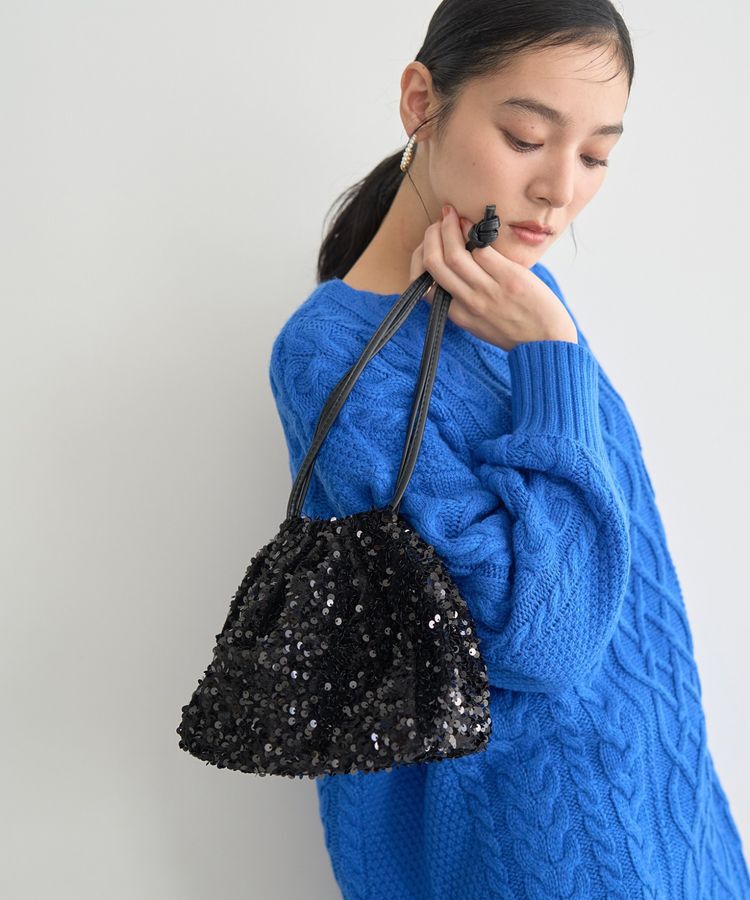 YECCA VECCA「スパンコールバッグ」|ショルダー・メッセンジャー|Black