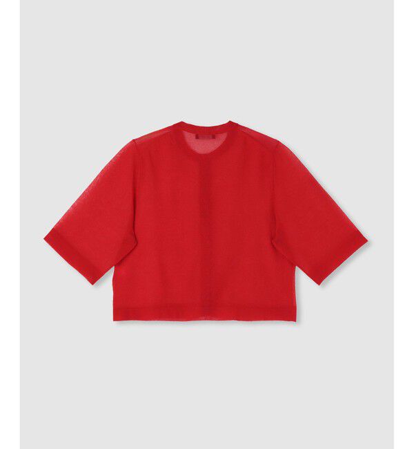 allureville「ハーフスリーブシアークルーカーディガン」|カーディガン|