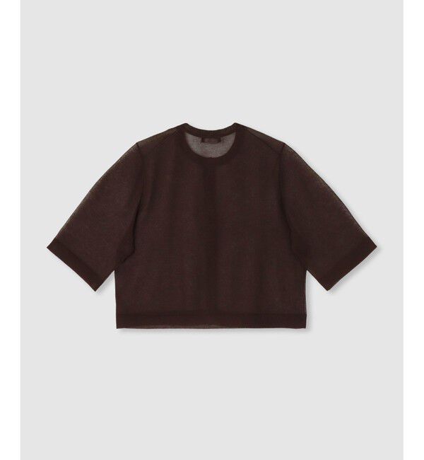 allureville「ハーフスリーブシアークルーカーディガン」|カーディガン|