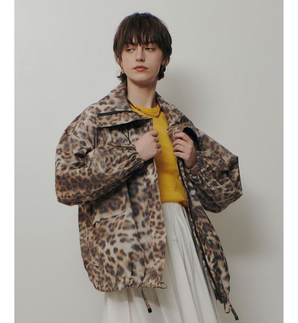 allureville「レオパプリントスタンドカラーブルゾン」|ブルゾン・スタジャン|