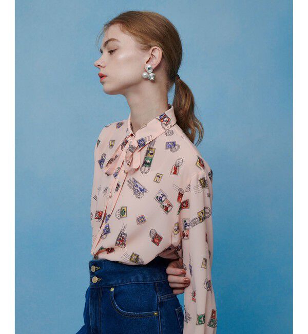 LOULOU WILLOUGHBY「【LOULOU WILLOUGHBY】レタープリントシャツブラウス」|シャツ・ブラウス|