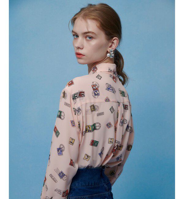 LOULOU WILLOUGHBY「【LOULOU WILLOUGHBY】レタープリントシャツブラウス」|シャツ・ブラウス|