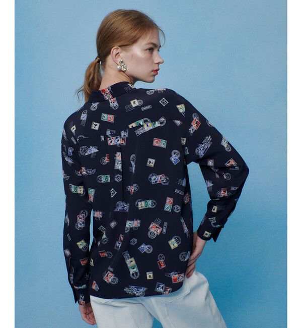 LOULOU WILLOUGHBY「【LOULOU WILLOUGHBY】レタープリントシャツブラウス」|シャツ・ブラウス|