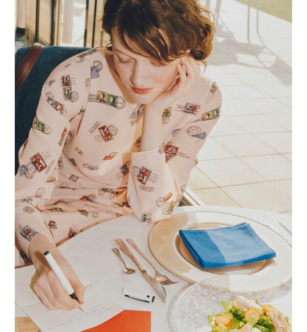 LOULOU WILLOUGHBY「【LOULOU WILLOUGHBY】レタープリントワンピース」|ワンピース|ピンク