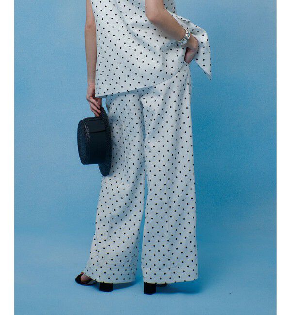 LOULOU WILLOUGHBY「【LOULOU WILLOUGHBY】リネン混ドットワイドパンツ」|チノ|