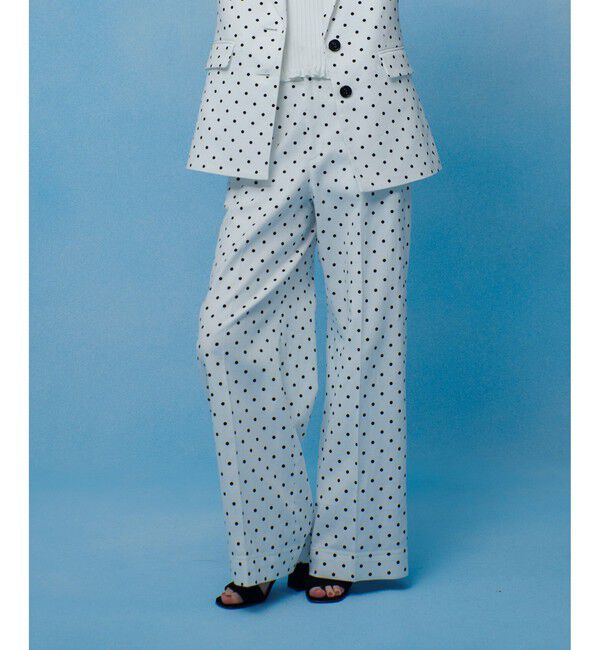 LOULOU WILLOUGHBY「【LOULOU WILLOUGHBY】リネン混ドットワイドパンツ」|チノ|