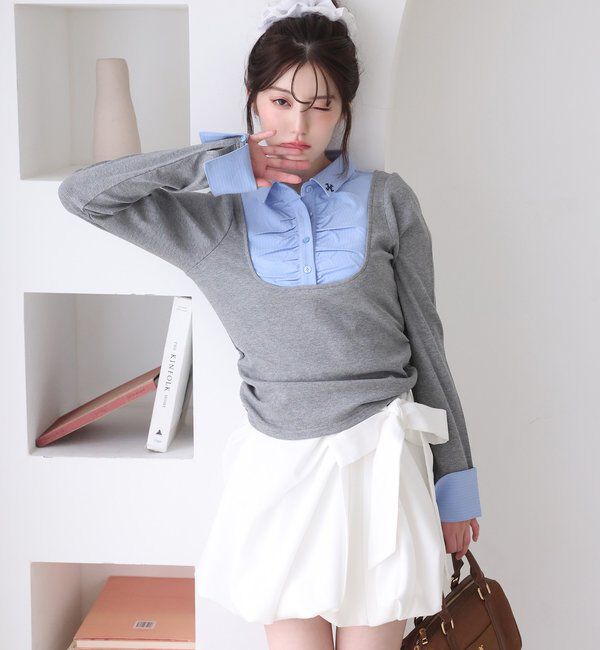  「【サイズ展開あり】バルーンミニスカート／パッチつき」|スカート|