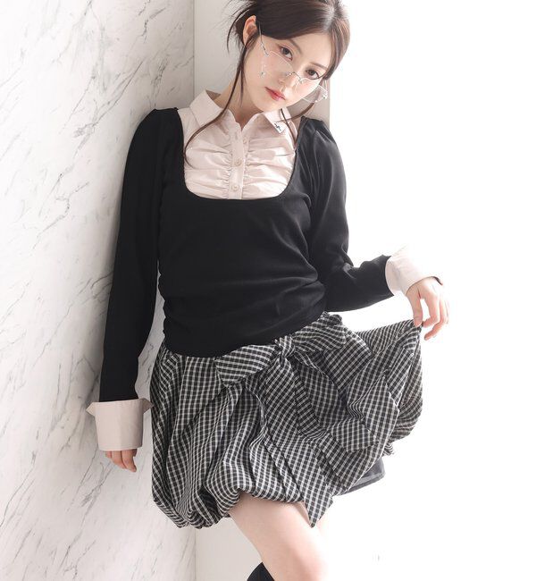  「【サイズ展開あり】バルーンミニスカート／パッチつき」|スカート|