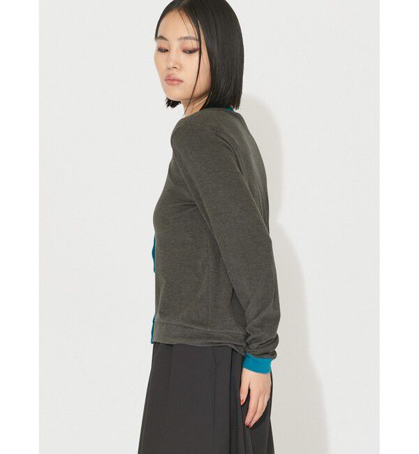 MIDIUMISOLID「MIDIUMISOLID for Ladies バイカラークルーネックカーディガン」|カーディガン|