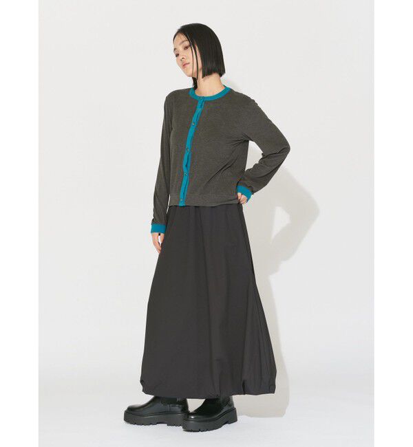 MIDIUMISOLID「MIDIUMISOLID for Ladies バイカラークルーネックカーディガン」|カーディガン|