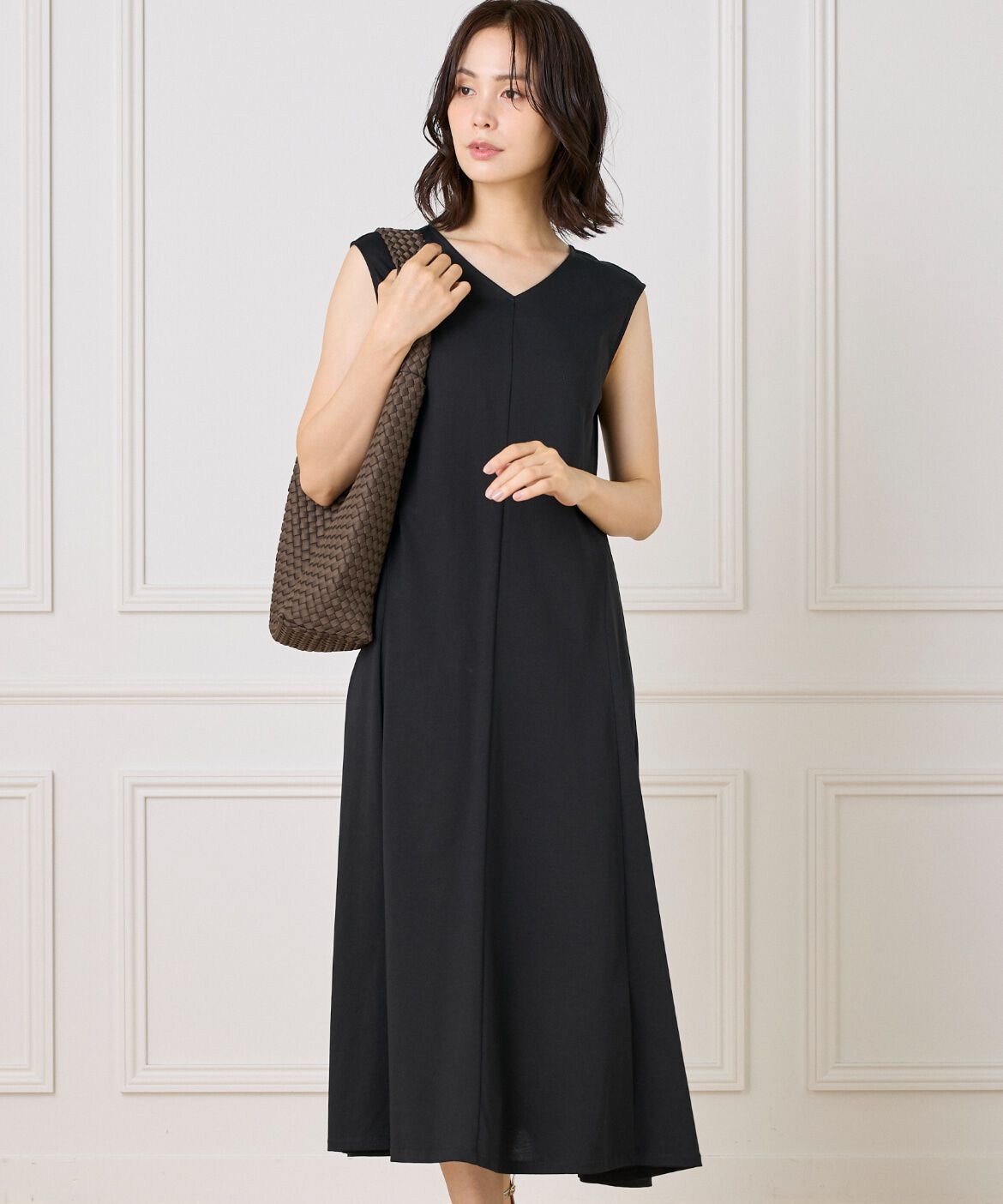 INED「フレアカットワンピース」|ワンピース|ブラック