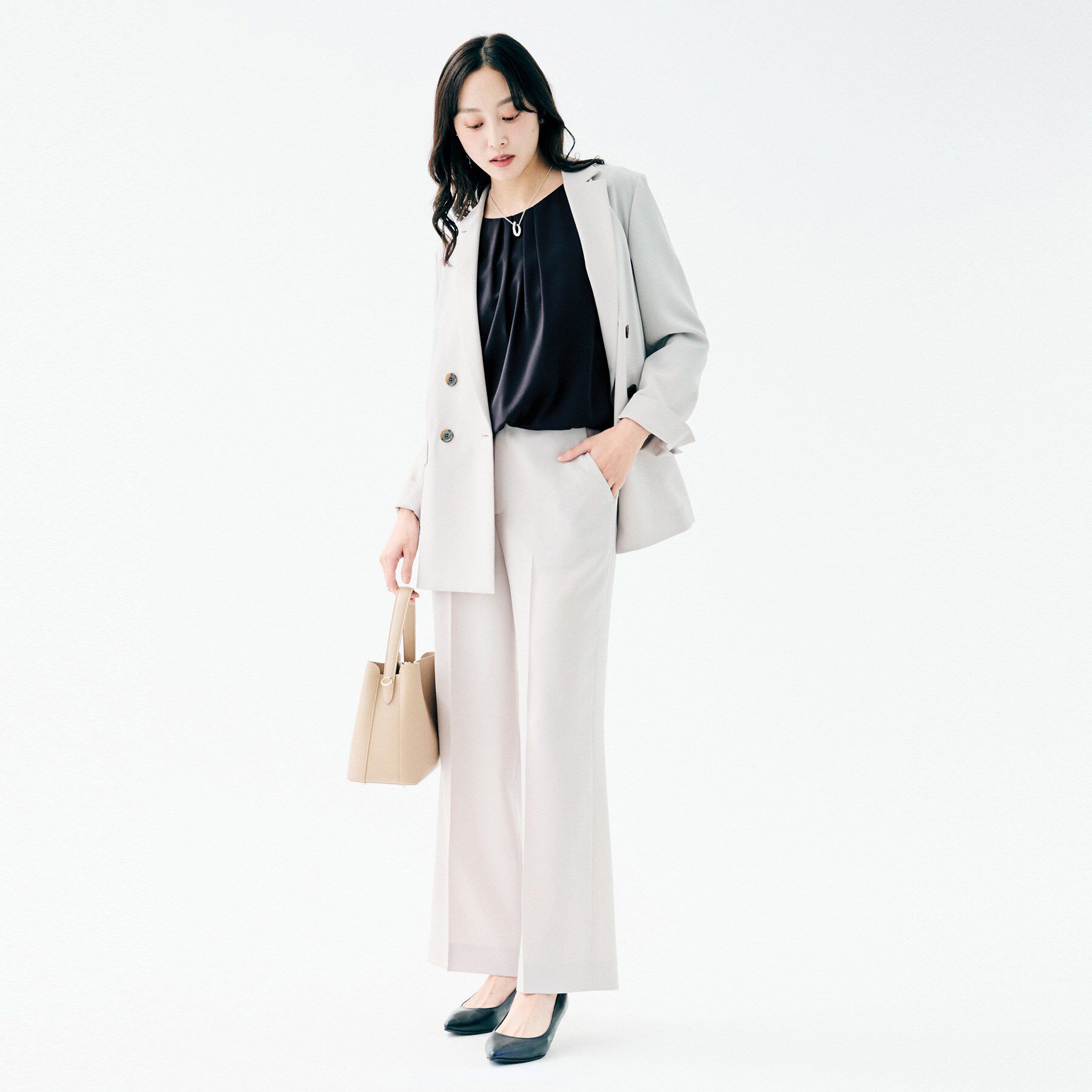 UNTITLED「【透けにくい/ウエストイン見え】タックブラウス」|シャツ・ブラウス|