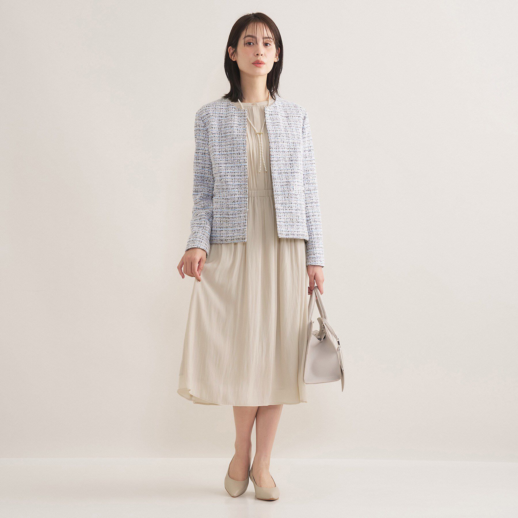 INDIVI「【洗える／セレモニー】ギャザーフレアワンピース」|ワンピース|