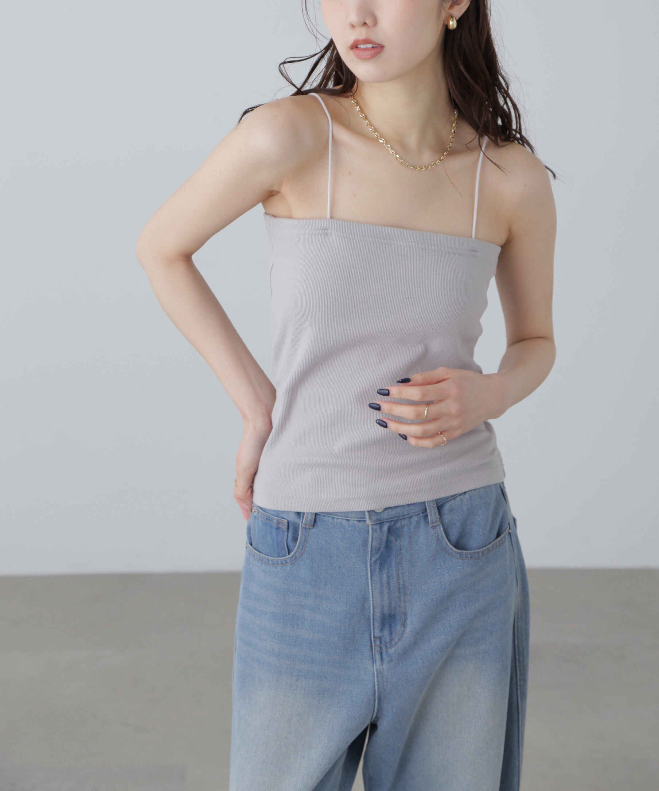  「カップ付きベアキャミソール」|Tシャツ・カットソー|