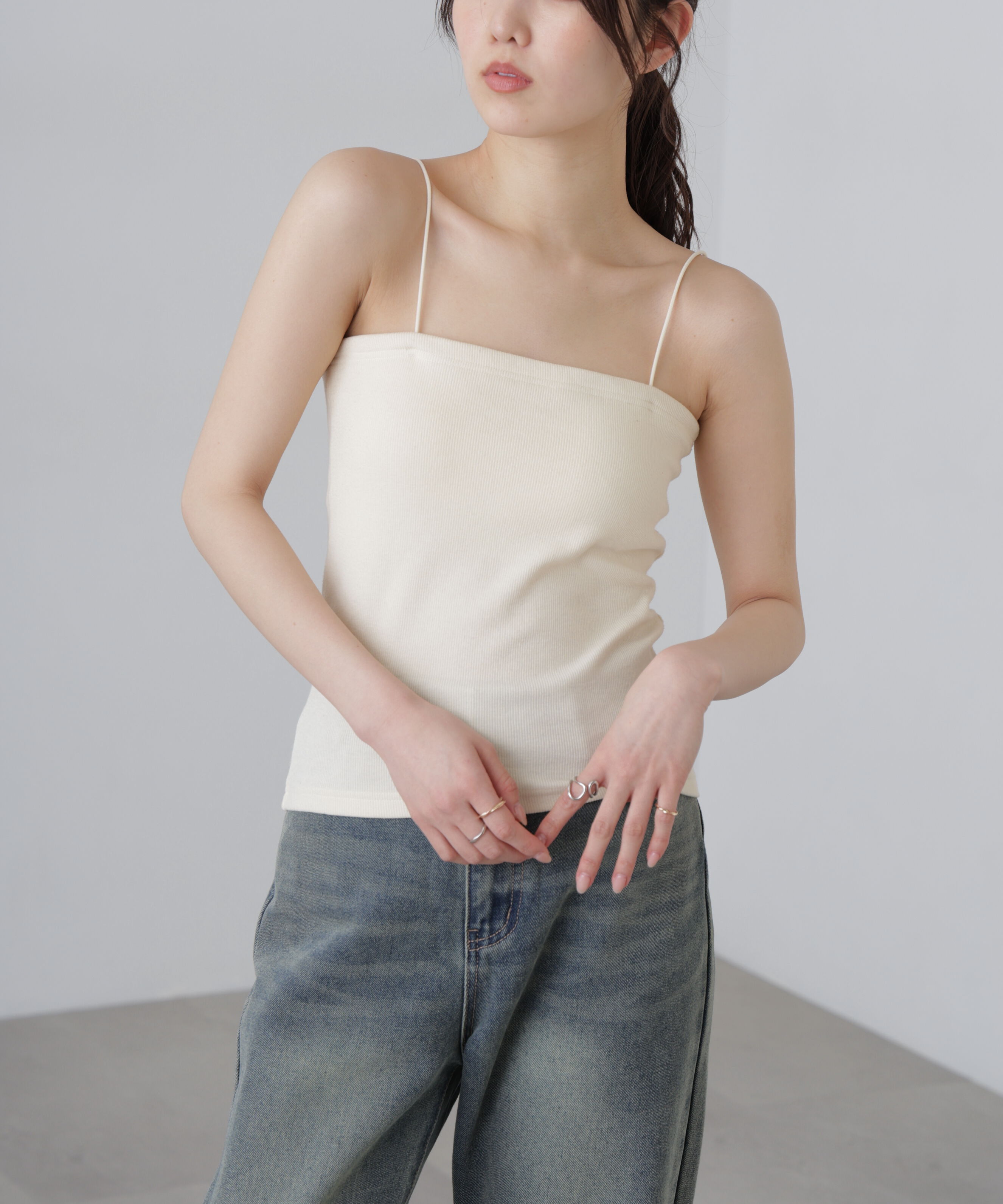  「カップ付きベアキャミソール」|Tシャツ・カットソー|