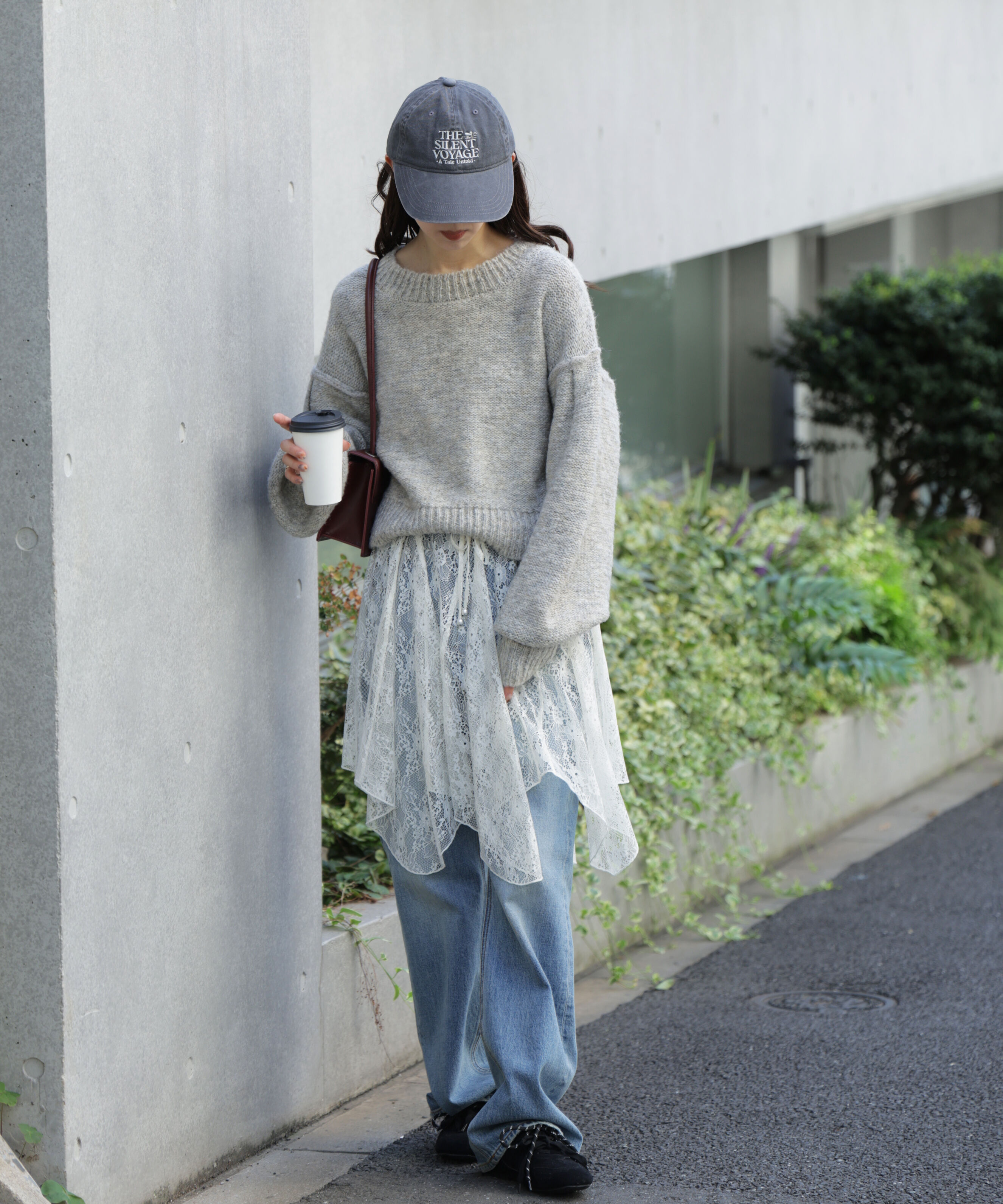  「バックリボンショート丈ニット」|ニット・セーター|