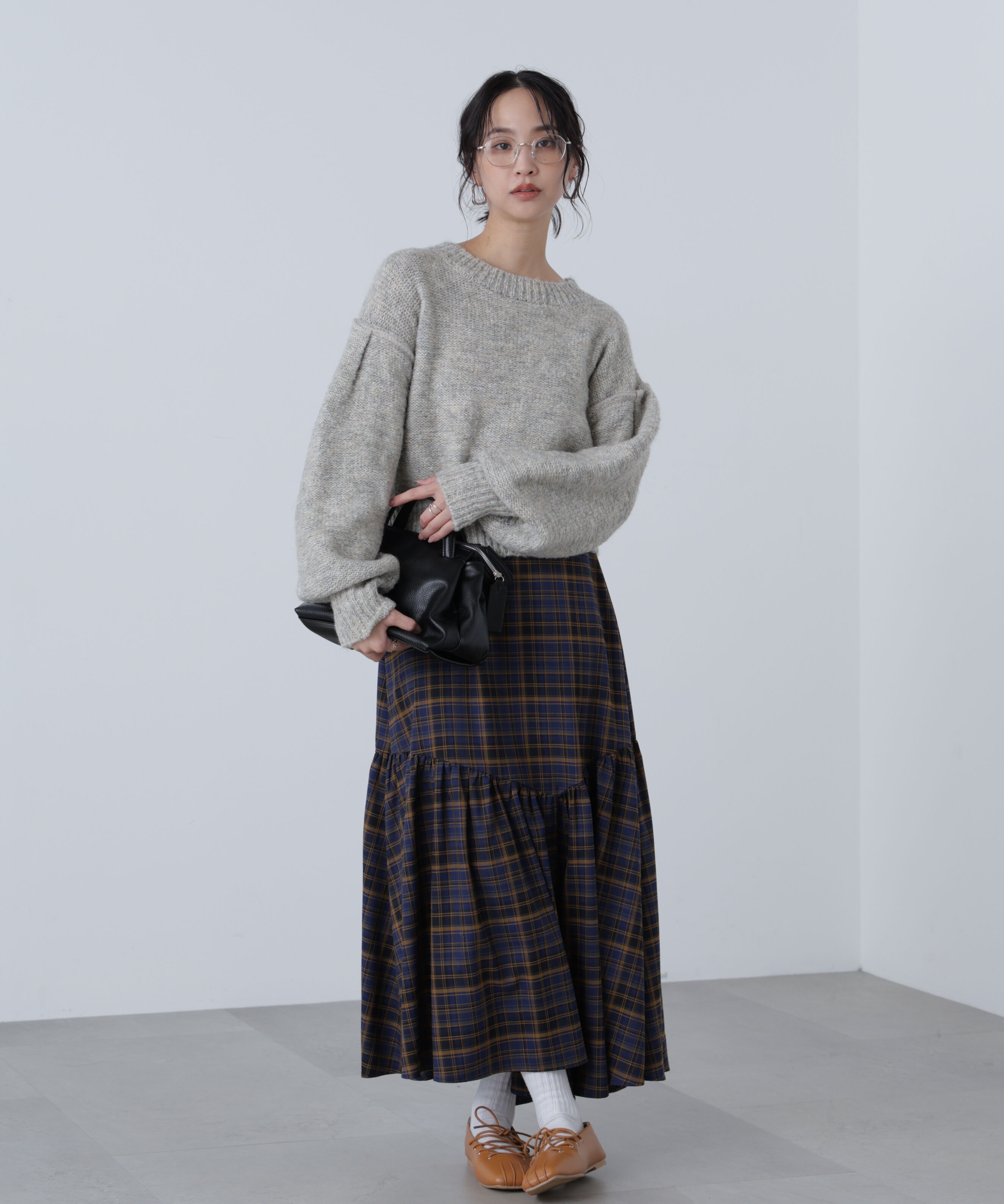  「バックリボンショート丈ニット」|ニット・セーター|