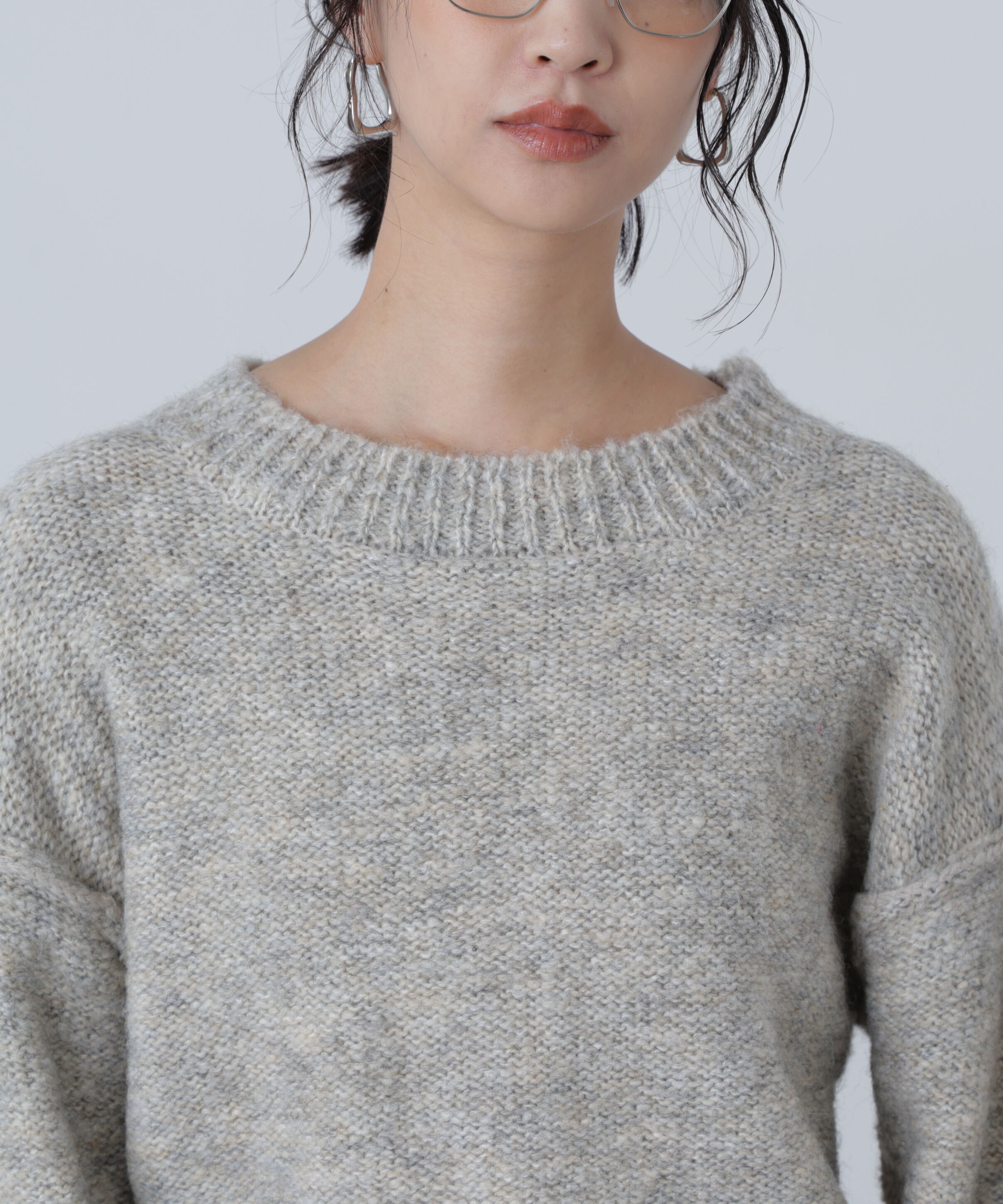  「バックリボンショート丈ニット」|ニット・セーター|