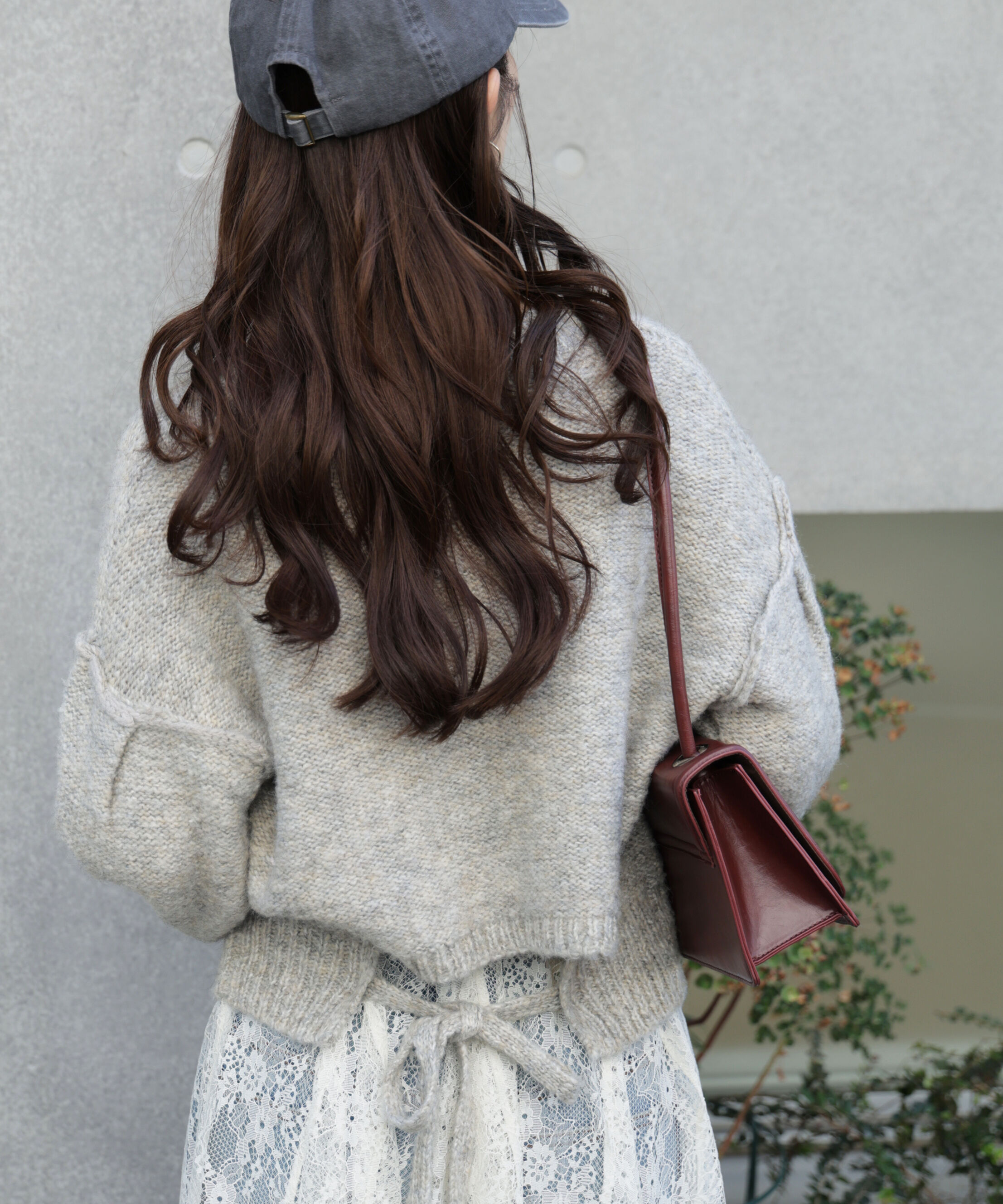  「バックリボンショート丈ニット」|ニット・セーター|