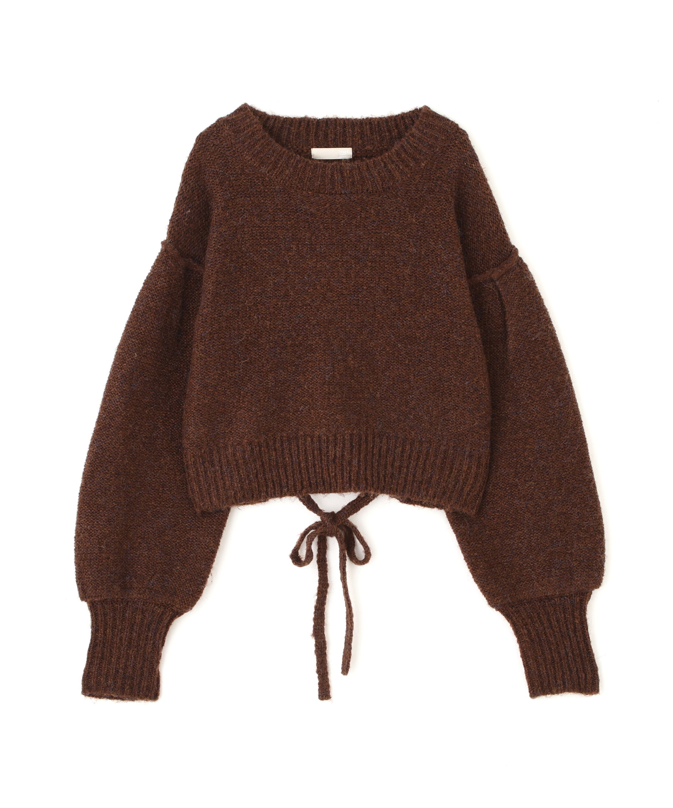  「バックリボンショート丈ニット」|ニット・セーター|