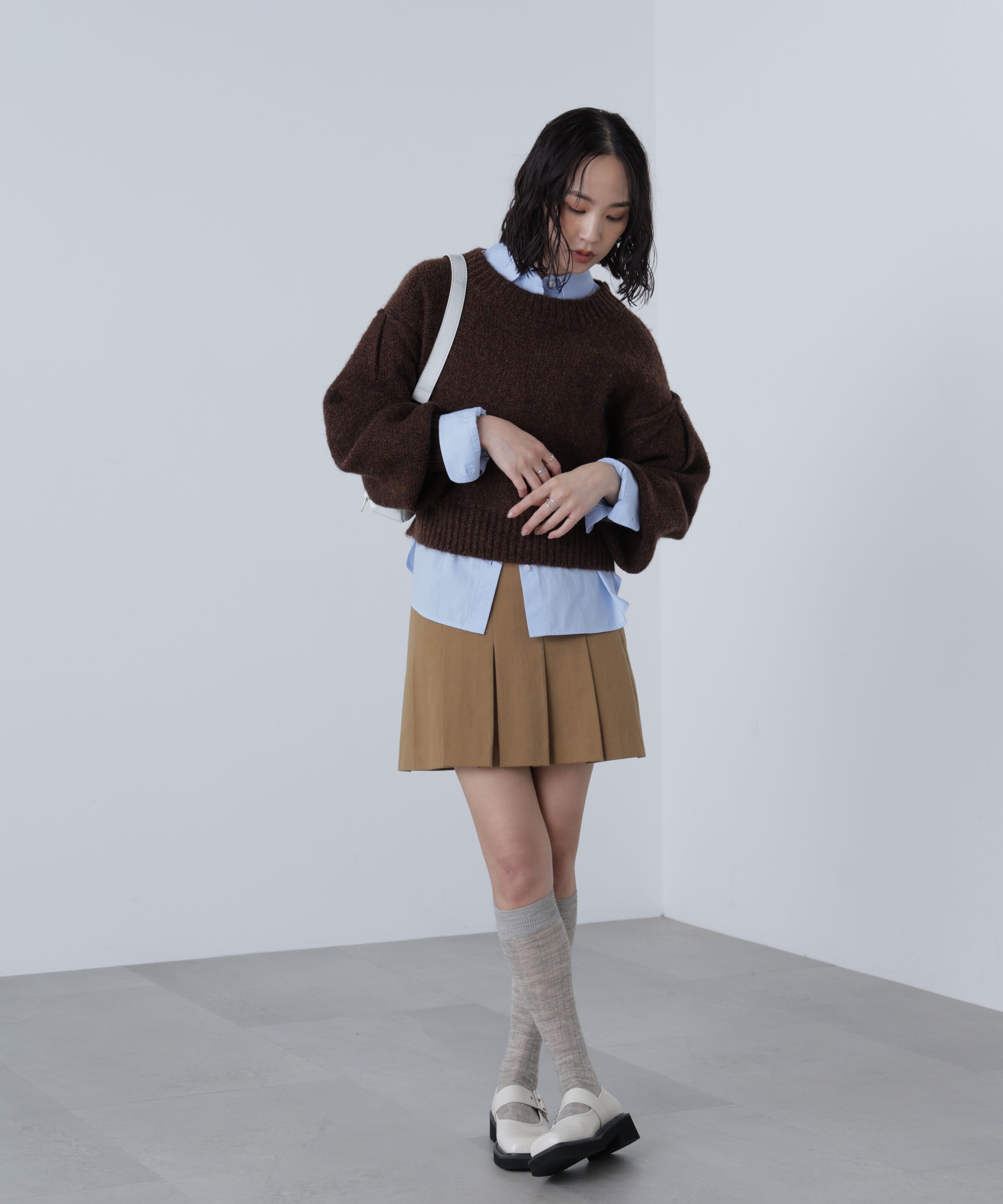  「バックリボンショート丈ニット」|ニット・セーター|