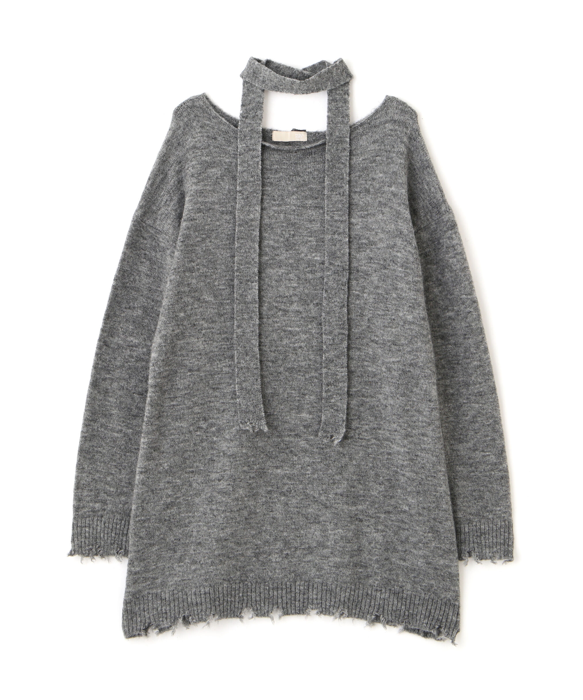  「モヘヤ混タイ付きルーズミニワンピース」|ワンピース|