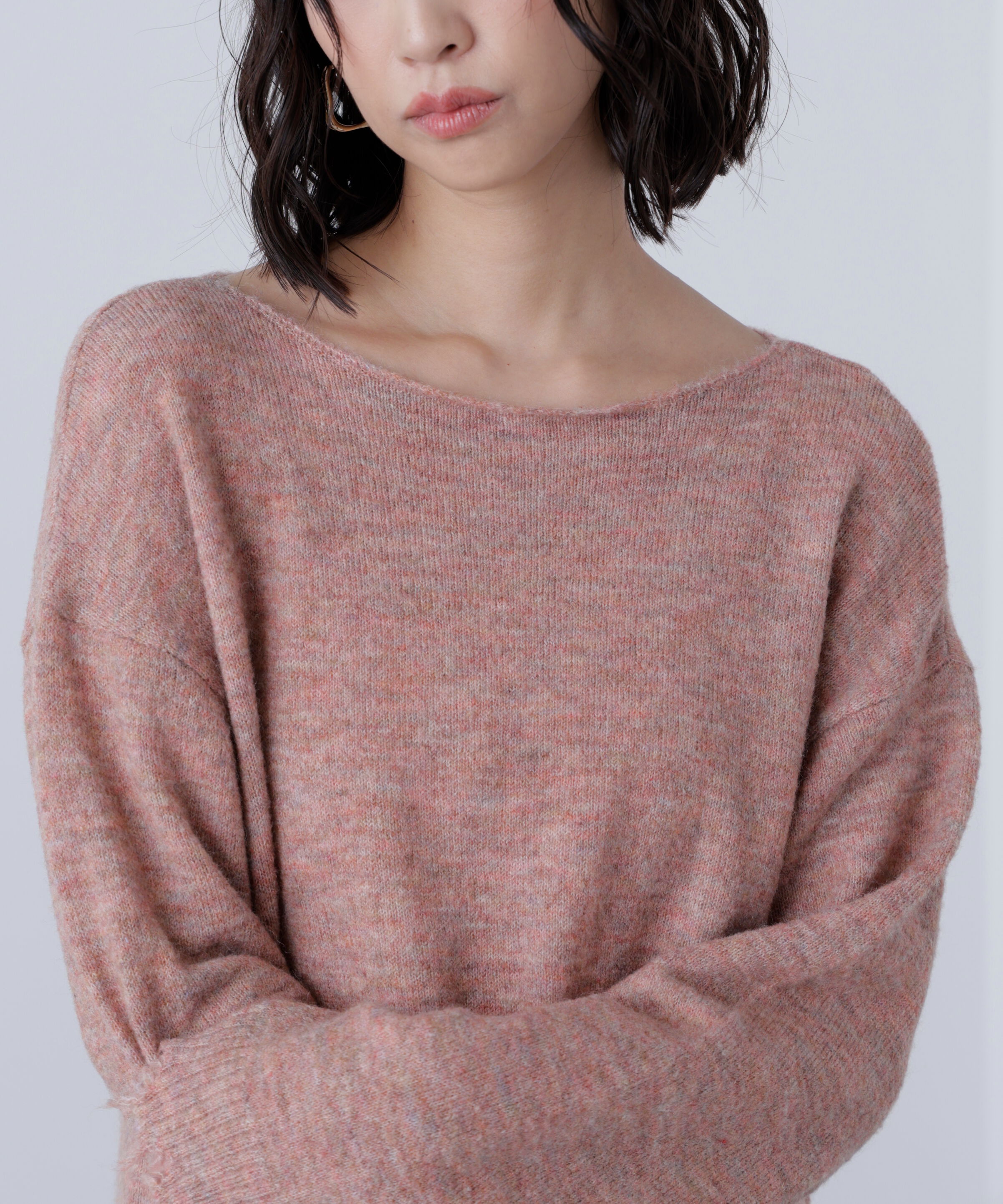  「モヘヤ混タイ付きルーズミニワンピース」|ワンピース|