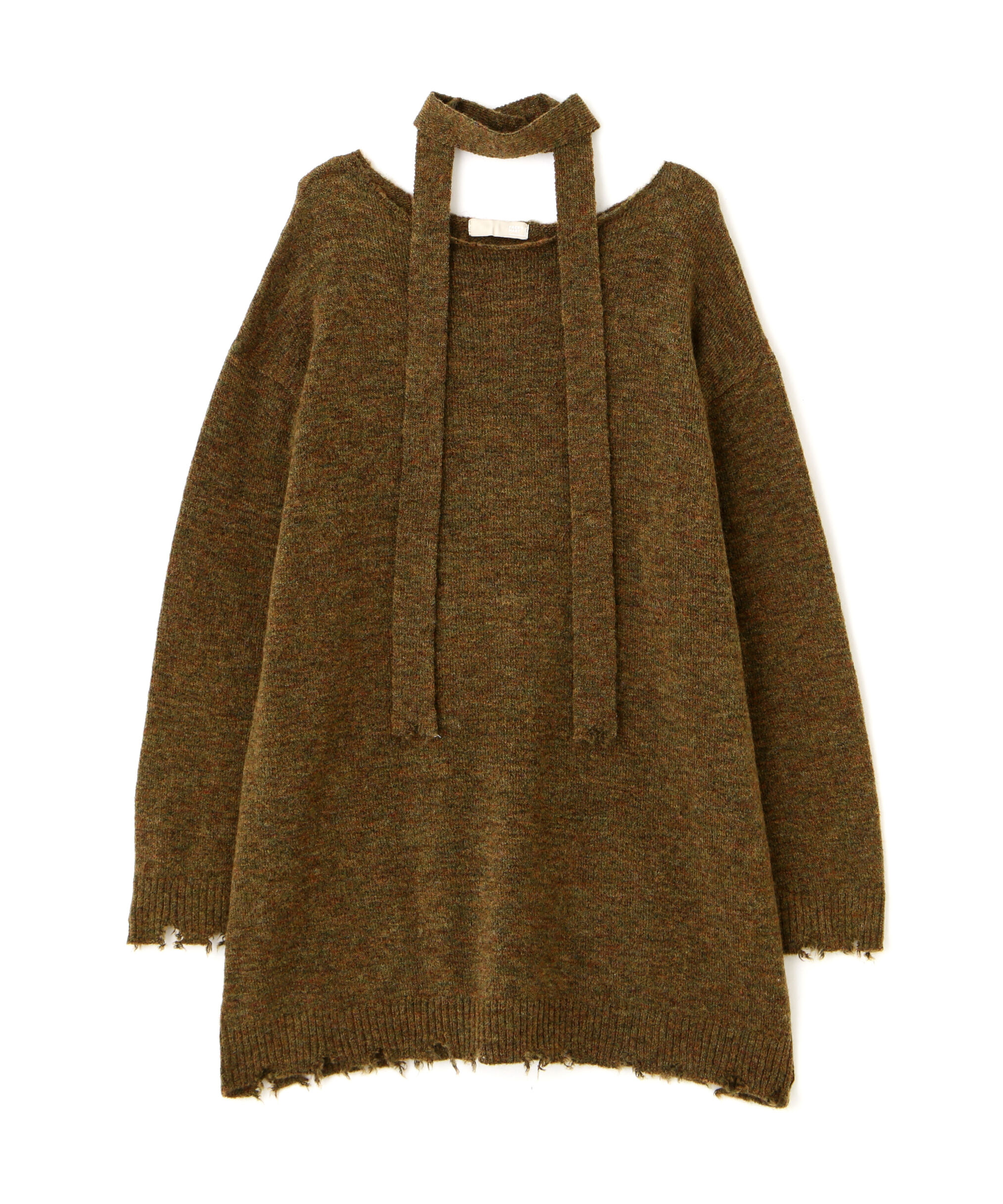  「モヘヤ混タイ付きルーズミニワンピース」|ワンピース|