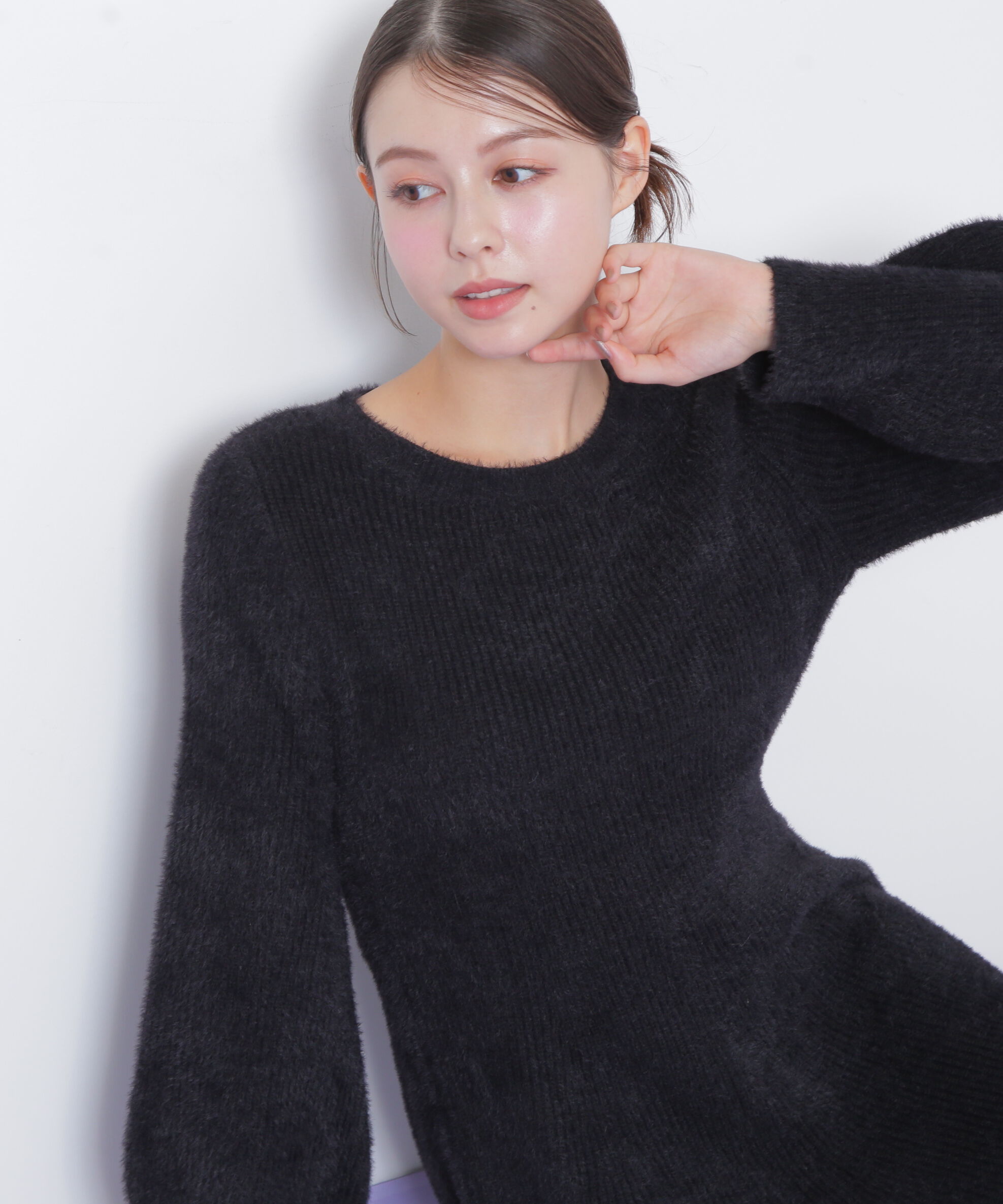  「シャギーミニニットワンピース」|ワンピース|