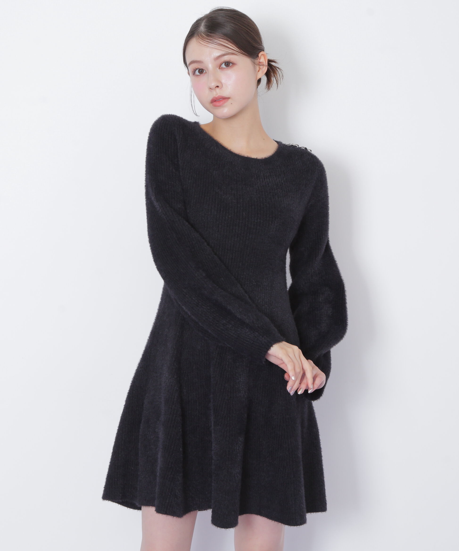  「シャギーミニニットワンピース」|ワンピース|