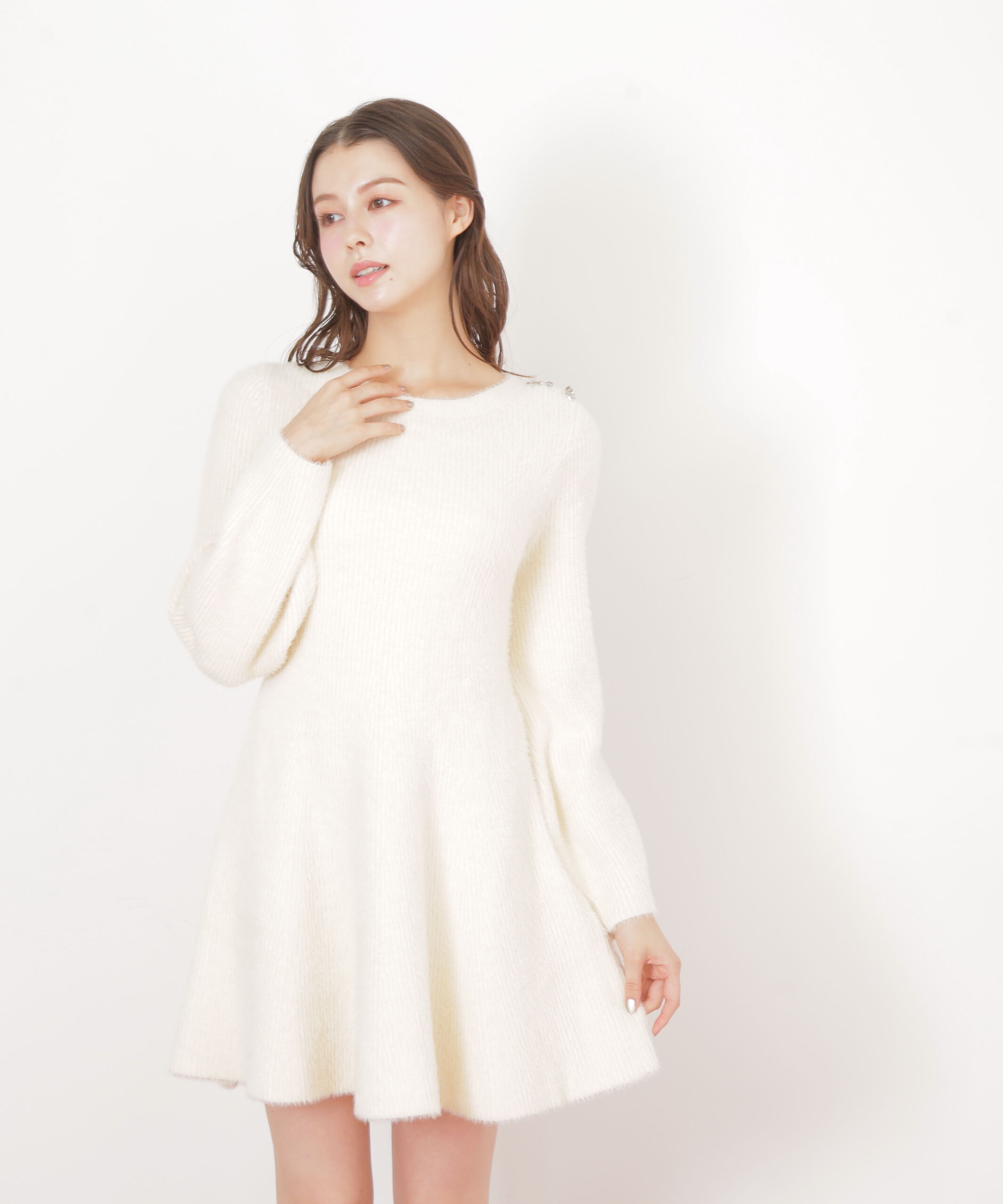  「シャギーミニニットワンピース」|ワンピース|