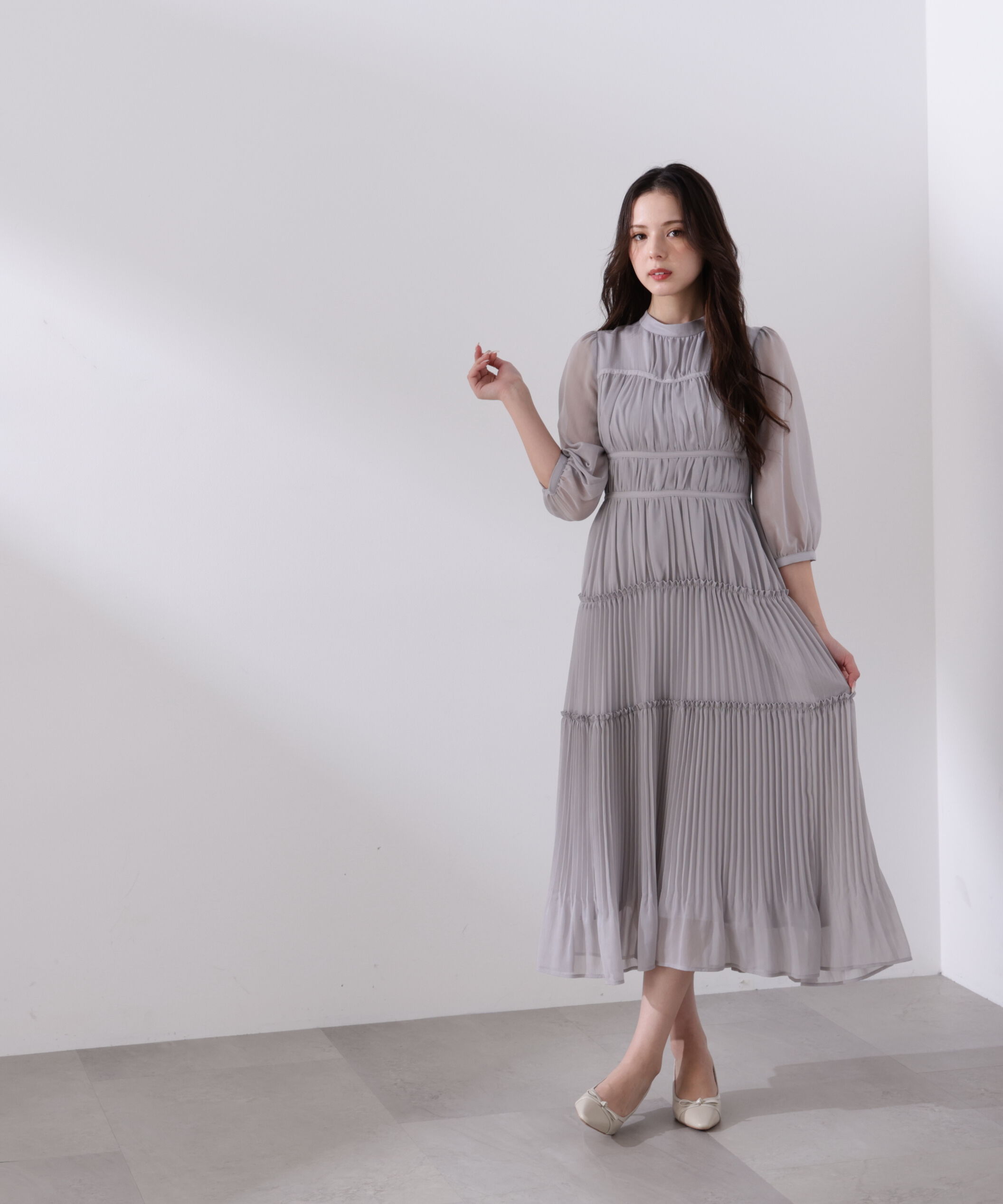 PROPORTION BODY DRESSING「＜L＞ピンタックロングワンピース　26SS」|ワンピース|