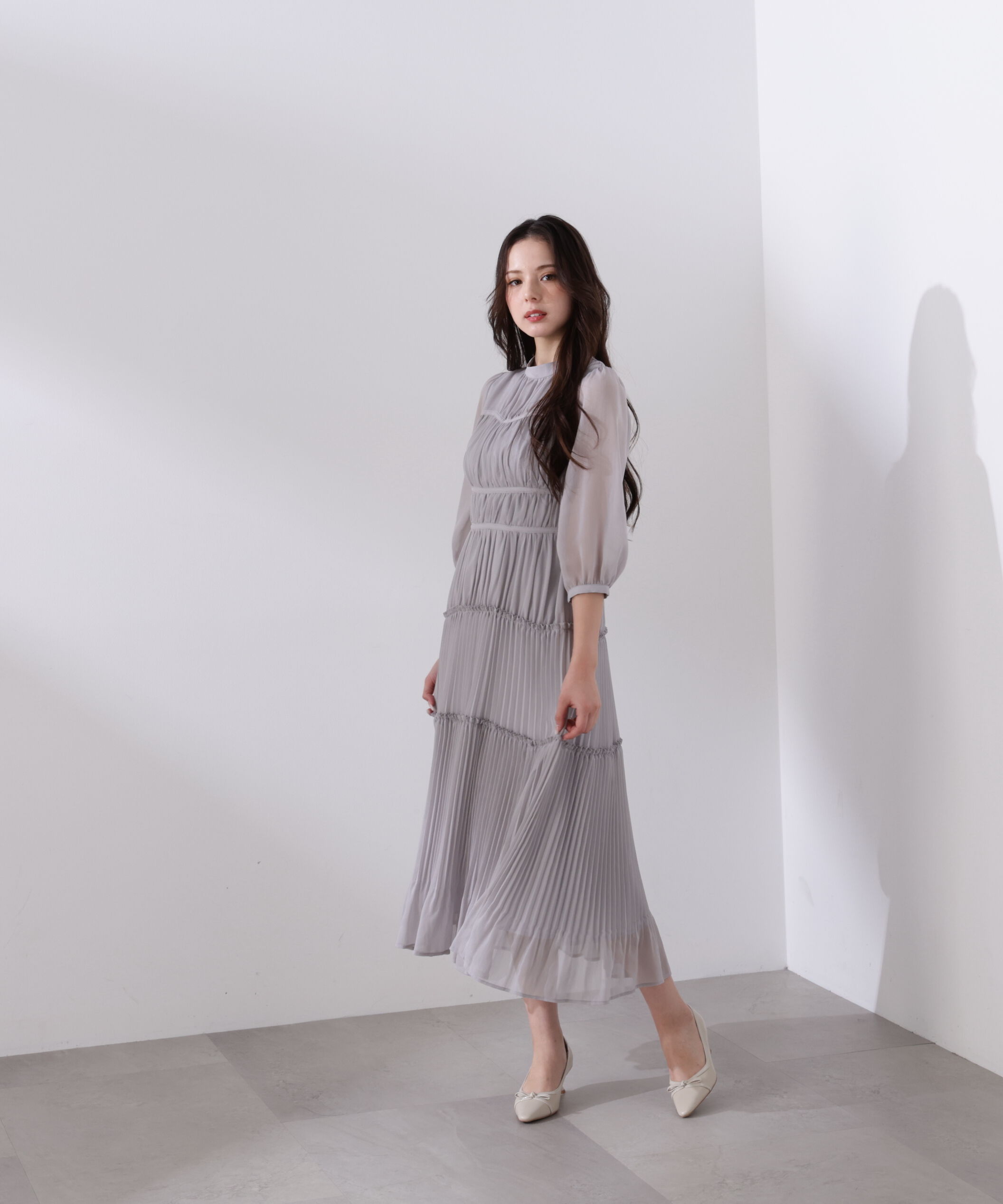 PROPORTION BODY DRESSING「＜L＞ピンタックロングワンピース　26SS」|ワンピース|