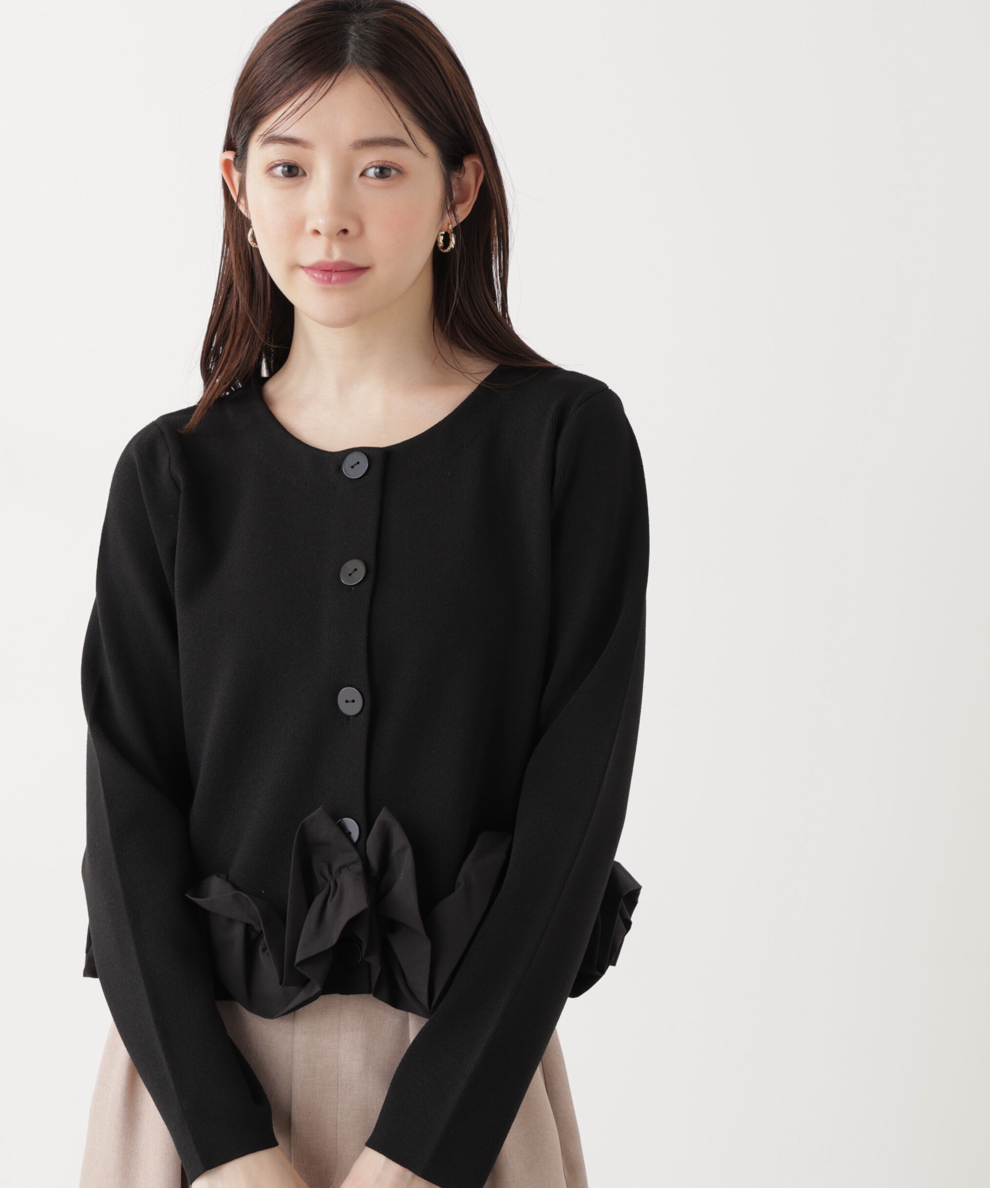 PROPORTION BODY DRESSING「〈a/mie〉ホイップペプラムニット　26SS」|カーディガン|