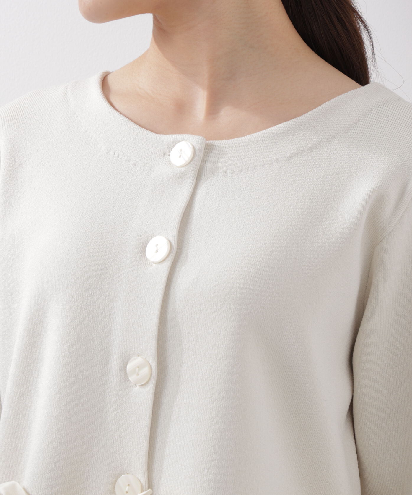 PROPORTION BODY DRESSING「〈a/mie〉ホイップペプラムニット　26SS」|カーディガン|