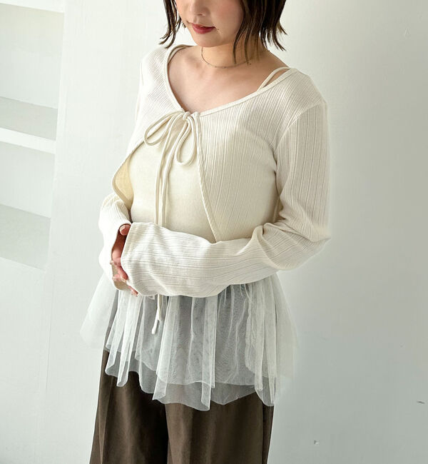 archives「ＦリボンカットＣＤ&times;ドッキングキャミＳＥＴ」|カーディガン|