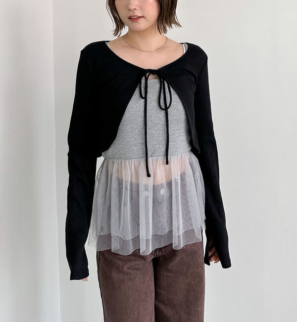 archives「ＦリボンカットＣＤ&times;ドッキングキャミＳＥＴ」|カーディガン|