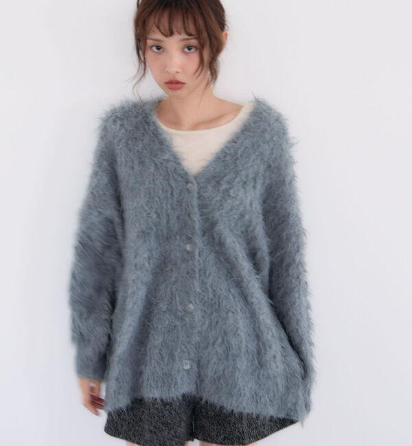 archives「ロングシャギーミドルニットカーディガン」|カーディガン|