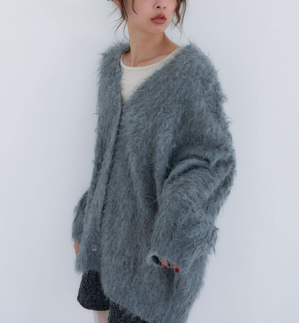 archives「ロングシャギーミドルニットカーディガン」|カーディガン|