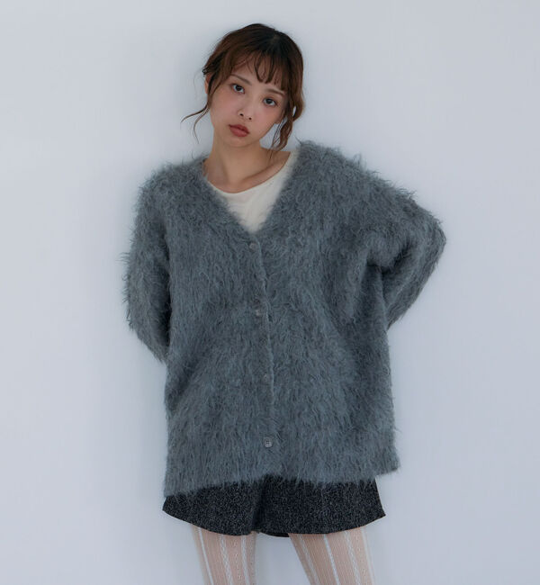 archives「ロングシャギーミドルニットカーディガン」|カーディガン|