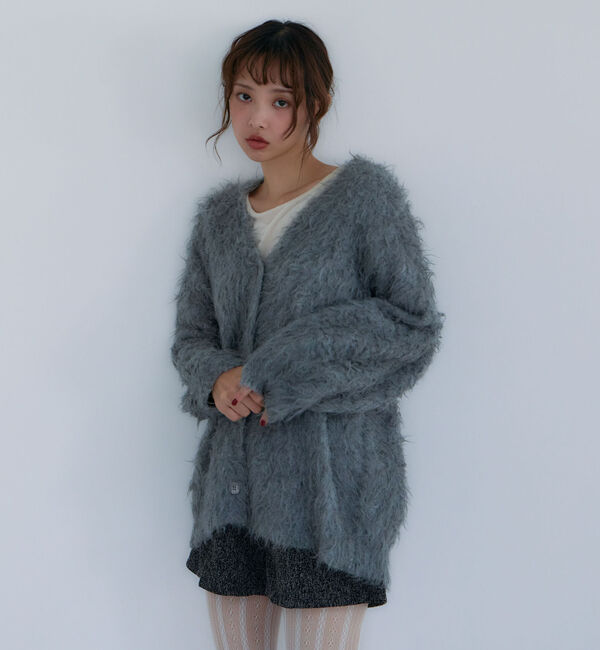 archives「ロングシャギーミドルニットカーディガン」|カーディガン|