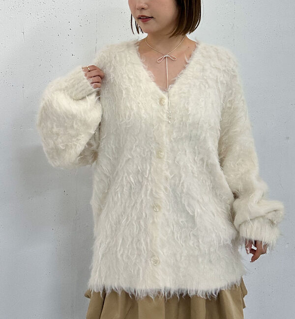 archives「ロングシャギーミドルニットカーディガン」|カーディガン|